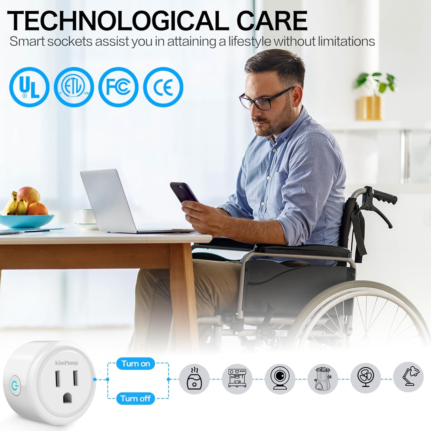 KimPump WiFi Smart Plugs, App Controlled Plug Compatible with Alexa and Google Home, Wireless Outlet Plug with Timer & Schedule, 2.4GHz Wi-Fi Only Smart Socket Outlet FCC Listed for Home - Image 6