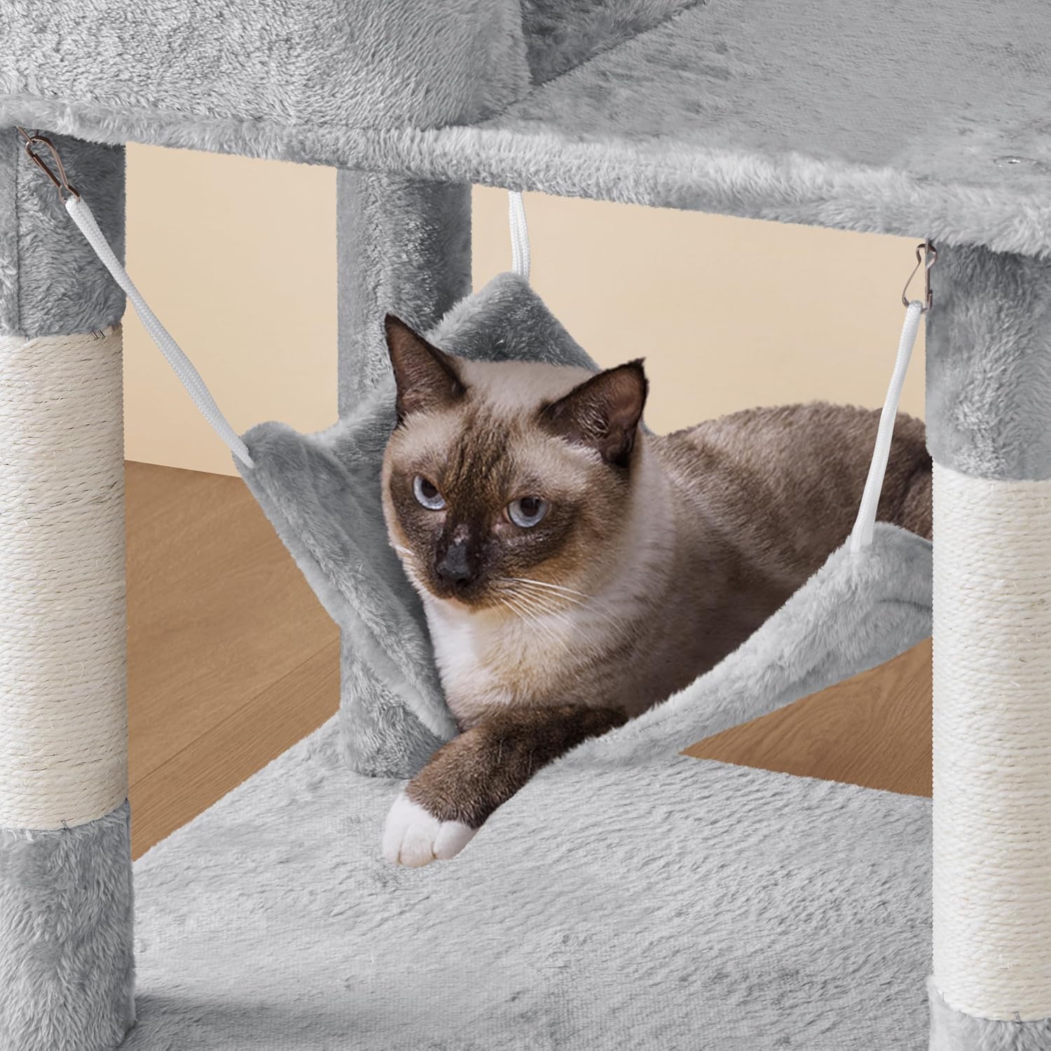 Yaheetech 73in Cat Tree Tower for Indoor Cats, Multi-Level Cat Activity Center with Scratching Posts Large Cat Condo with Funny Hammock for Kittens - Image 8