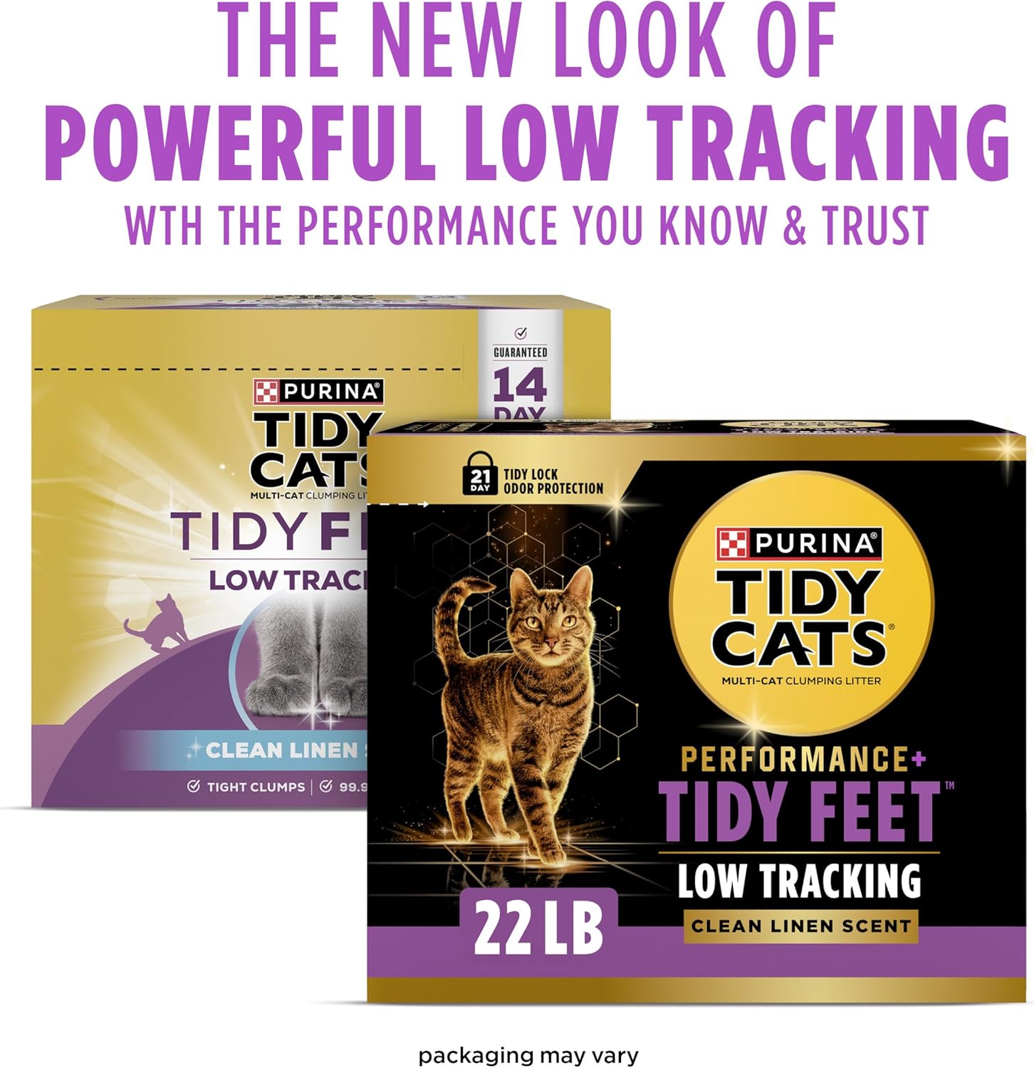 Purina Tidy Cats Performance Plus Tidy Feet Scented Low Tracking Cat Litter, Clumping, Multi-Cat Odor Control Kitty Litter with Clean Linen Scent - 22 lb. Box - Image 2