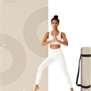 PAIDU Large Yoga Mat, 72″ x 36″ x 2/5″（10MM） Thick Non-Slip Exercise Mat, SGS-Certified POE Material, Ideal for Home Gym, Yoga, Pilates, Fitness Workouts & Floor Mat