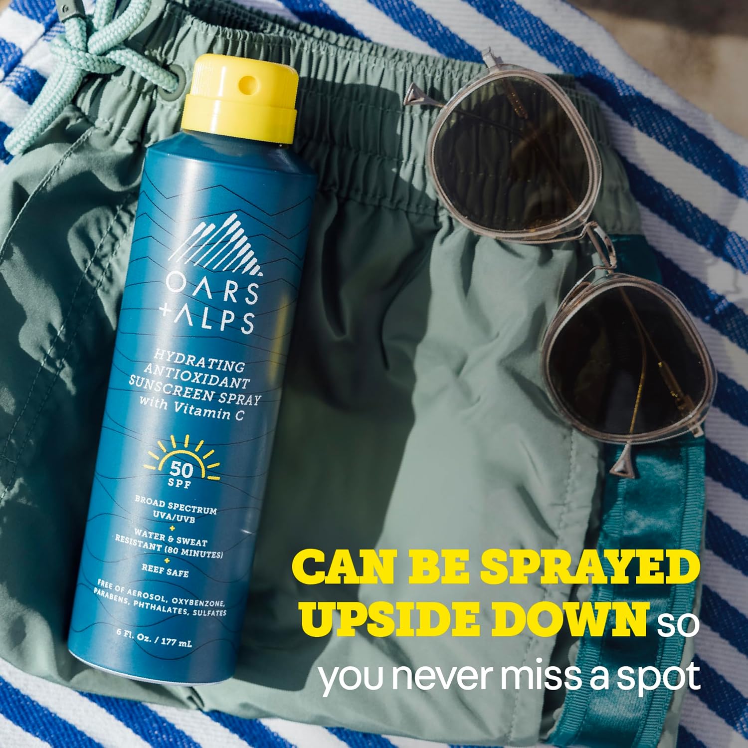 Oars + Alps SPF 50 Face & Body Broad Spectrum Sunscreen Spray | Fast-Absorbing, Lightweight, Non-Greasy, Hawaii Reef Act 104 Compliant, Water-Resistant, Octinoxate + Oxybenzone Free, 6 Oz, 2 Pack - Image 8