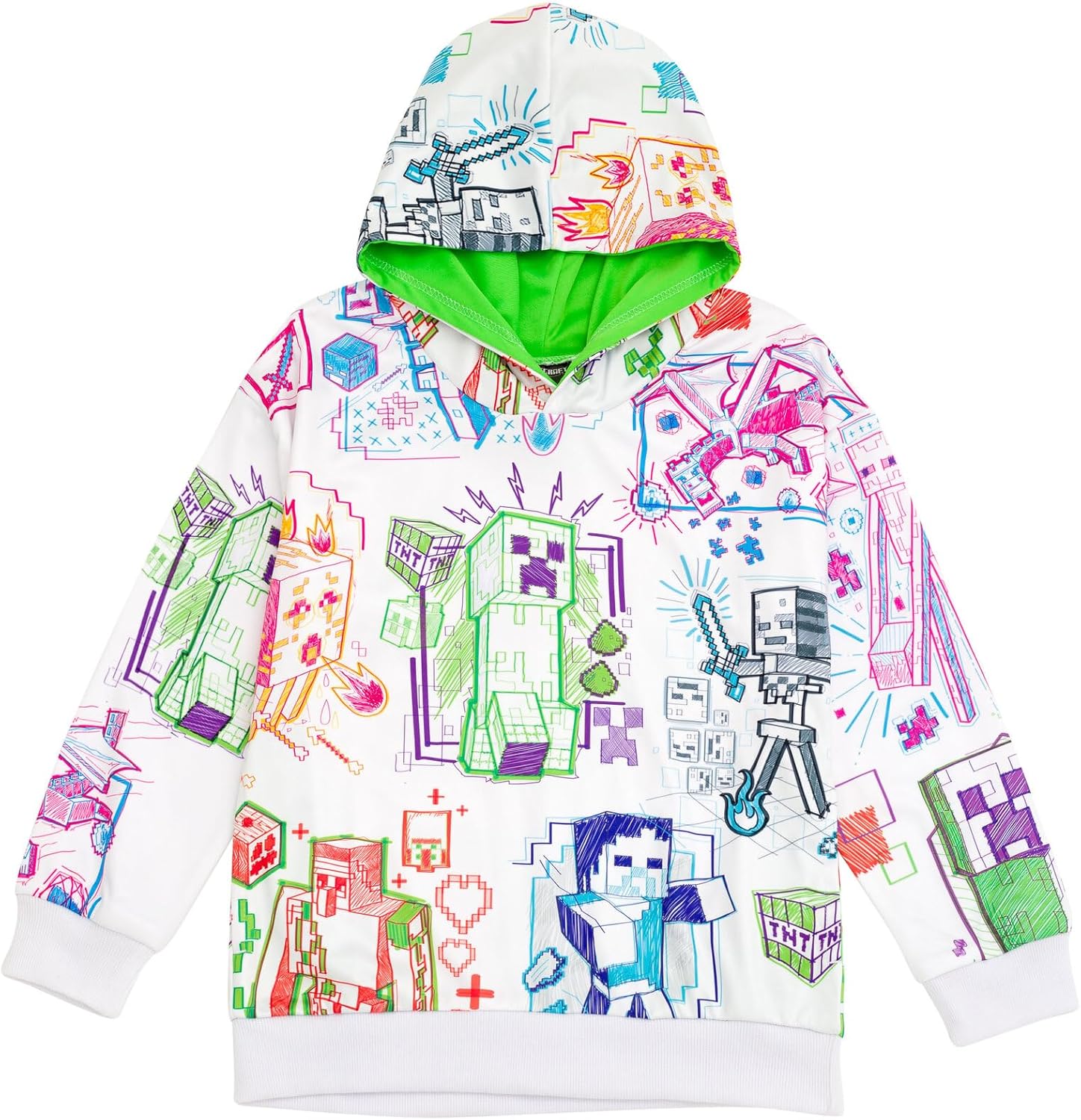 Minecraft Fleece Pullover Hoodie Little Kid to Big Kid Sizes (4-18-20)
