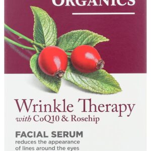 Avalon Organics Facial Serum, Wrinkle Therapy with CoQ10 & Rosehip, 0.55 Oz