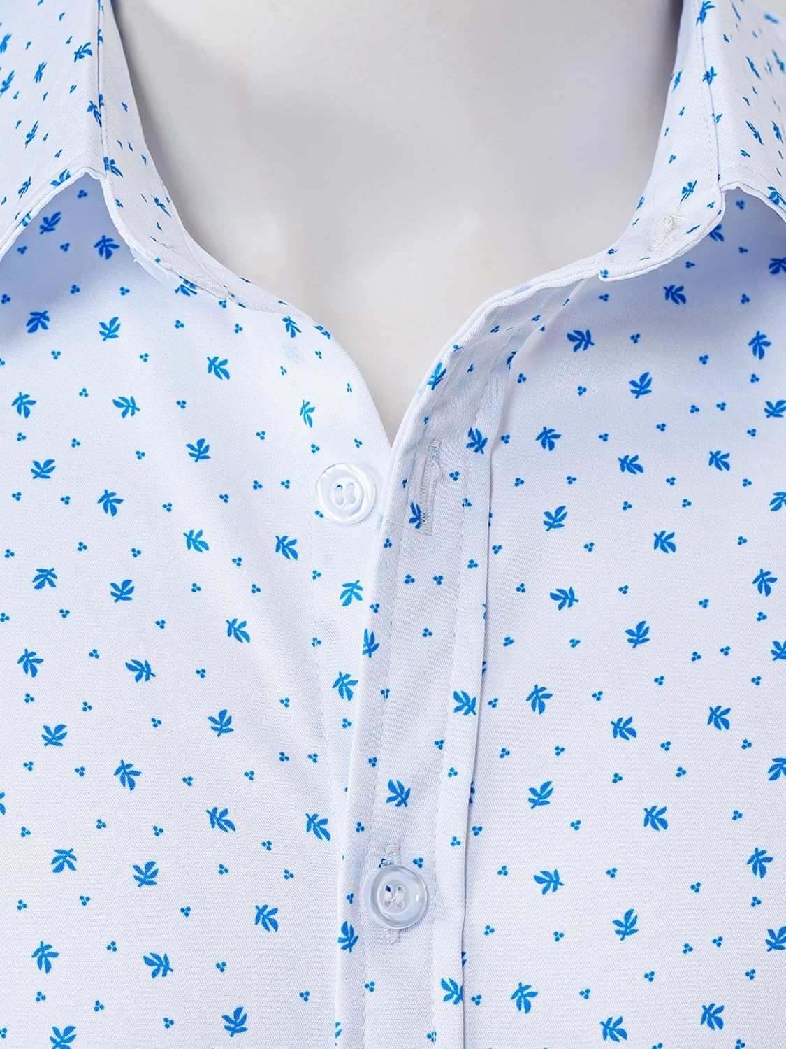 JOTOOK Mens Printed Dress Shirts Long Sleeve Button Down Shirts Stretch Business Casual Shirt - Image 3