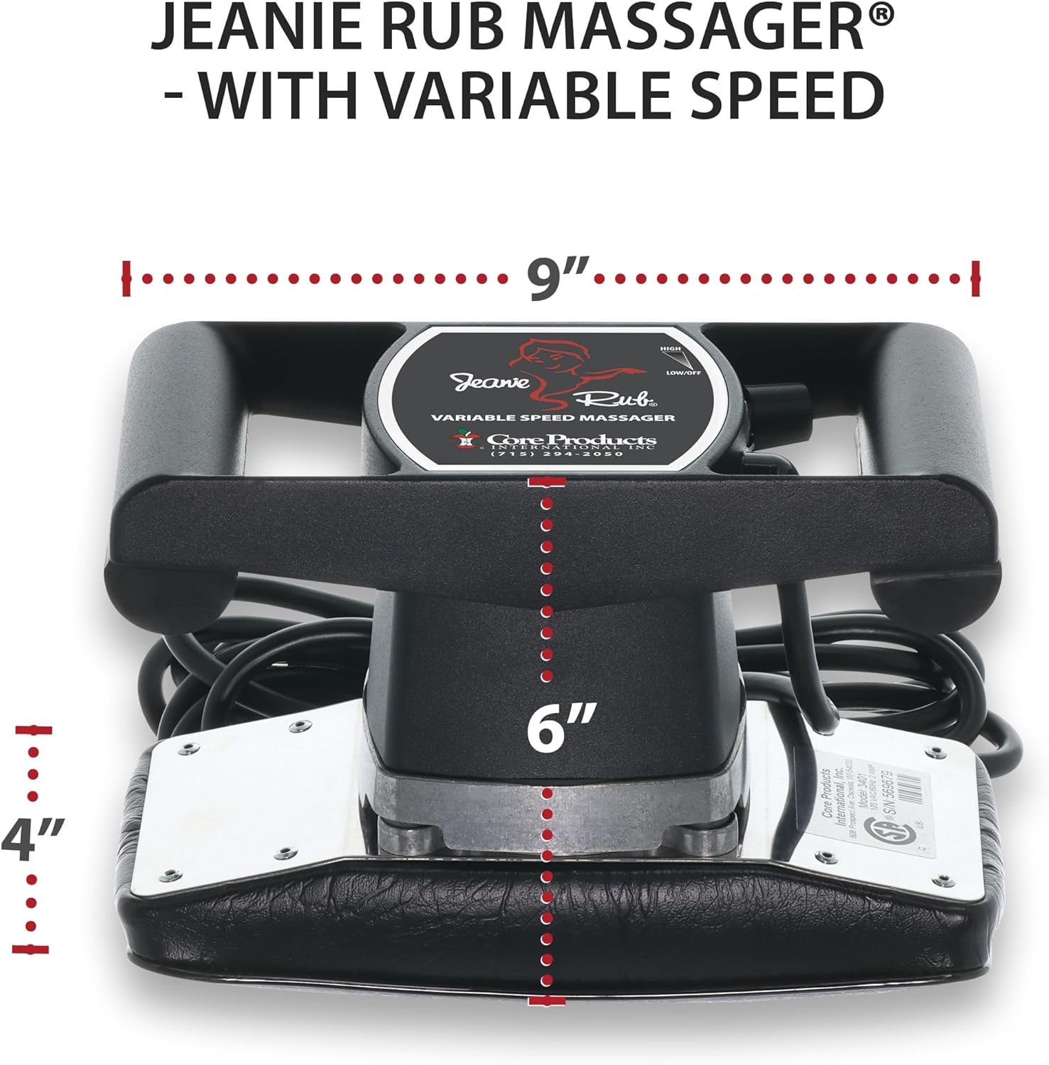 Core Products Jeanie Rub Variable Speed Massager, Deep Tissue Back Massager for Pain Relief, Body Massager for Shoulder Massage, Lumbar, Neck, Lower Back & Cellulite Massage - Image 8