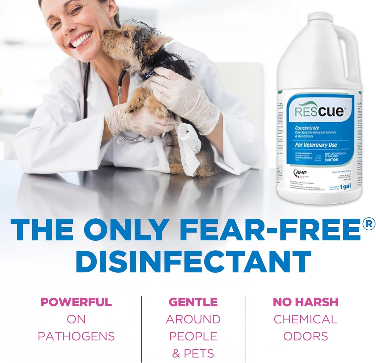 REScue One-Step Disinfectant Cleaner & Deodorizer, For Veterinary Use, Animal Shelters, Pet Foster Homes, Kennels, Litter Box, Concentrate, 1-Gallon - Image 4