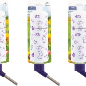 Lixit Weather Resistant Water Bottles for Rabbits, Ferrets, Guinea Pigs, Rats, Mice and Other Small Animals. (8 Ounce Pack of 3)