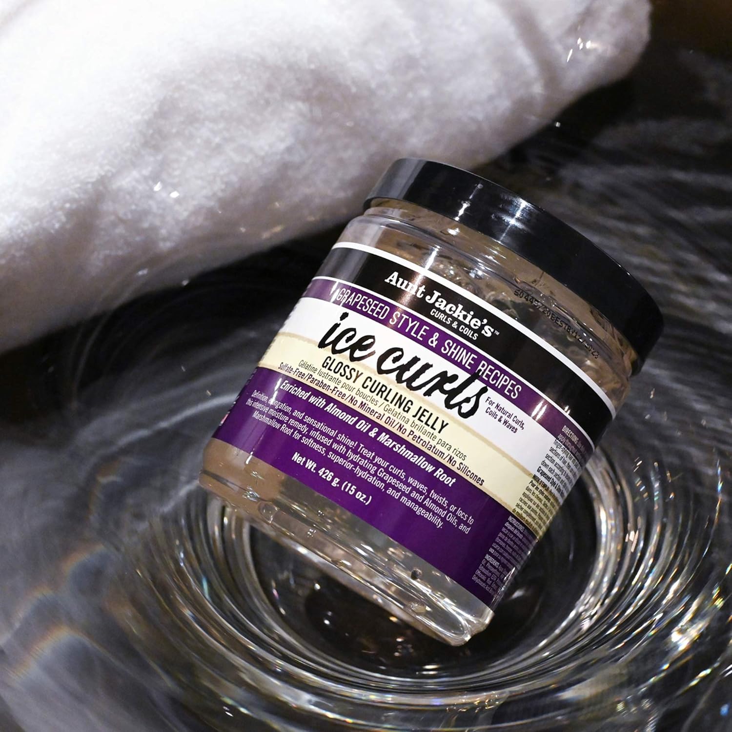 Aunt Jackie's Grapeseed Style and Shine Recipes Ice Curls Glossy Curling Jelly, Hydrates, Softens, Makes Waves, Curls and Coils Easier to Style, 15oz - Image 5