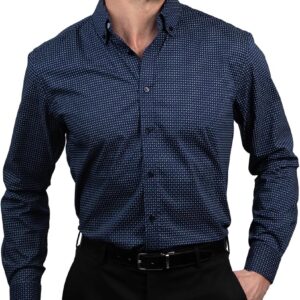 Ben Sherman Slim Fit Long Sleeve Dress Shirts for Men – Wrinkle Free Long Sleeve Shirt 4-Way Stretch