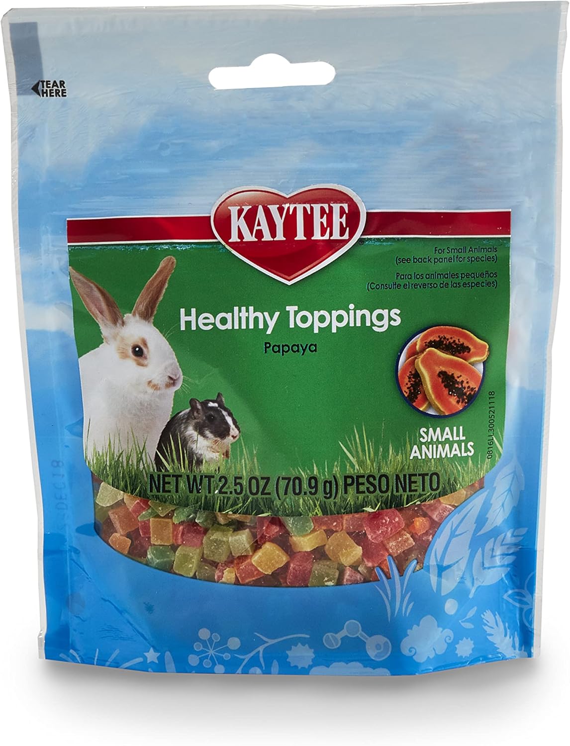 Kaytee Fiesta Healthy Toppings Papaya Treat For Small Animals, 2.5-Oz Bag - Image 4