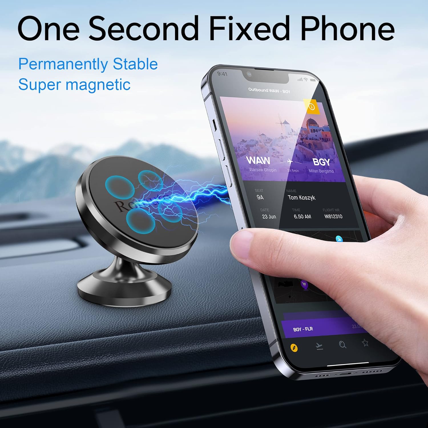 【 2-Pack 】 Magnetic Phone Holder for Car Dashboard【Strong Magnet】iPhone Magnetic Phone Mount for Car Phone Holder 【4 Metal Plate】Cell Phone Holders for Your Car Mount for iPhone 17 Pro Max Air 16 15 - Image 7