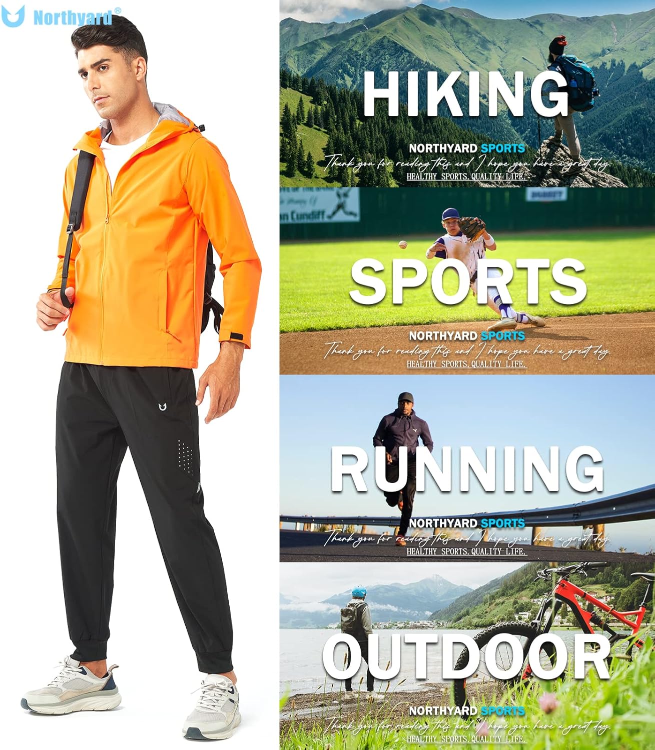 NORTHYARD Men's Athletic Running Pants Lightweight Workout Joggers Quick Dry Gym Sweatpants Active Sports Track Training - Image 2