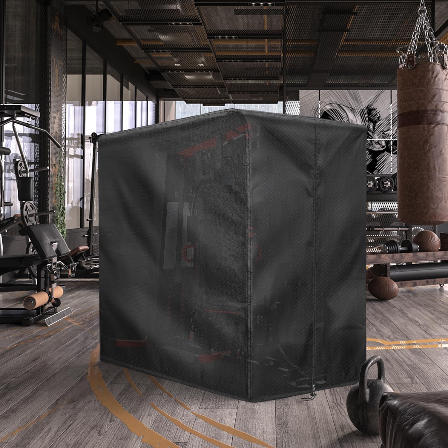 Workout Equipment Cover, 420D Oxford Home Gym Equipment Cover, Protect for Home Gym Equipment/Gym Equipment for Home Garage (41" L x 68.9" W x 74.8" H) - Image 6