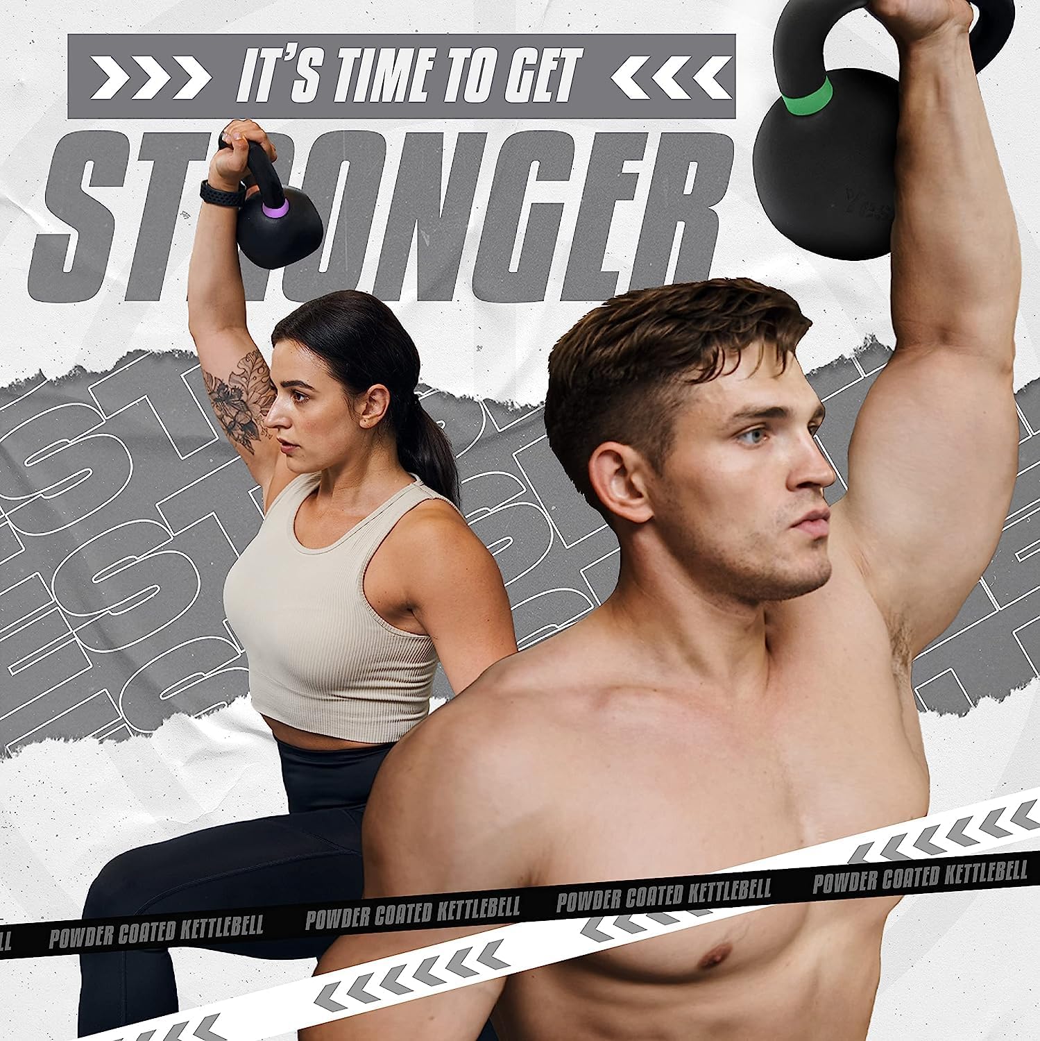 Yes4All Powder Coated Kettlebell, Cast Iron Core Kettlebells with Non-Slip Handle & Flat Bottom for Conditioning, Heavy Duty for Strength Training, 9lb to 71lb - Single & Pair - Image 7