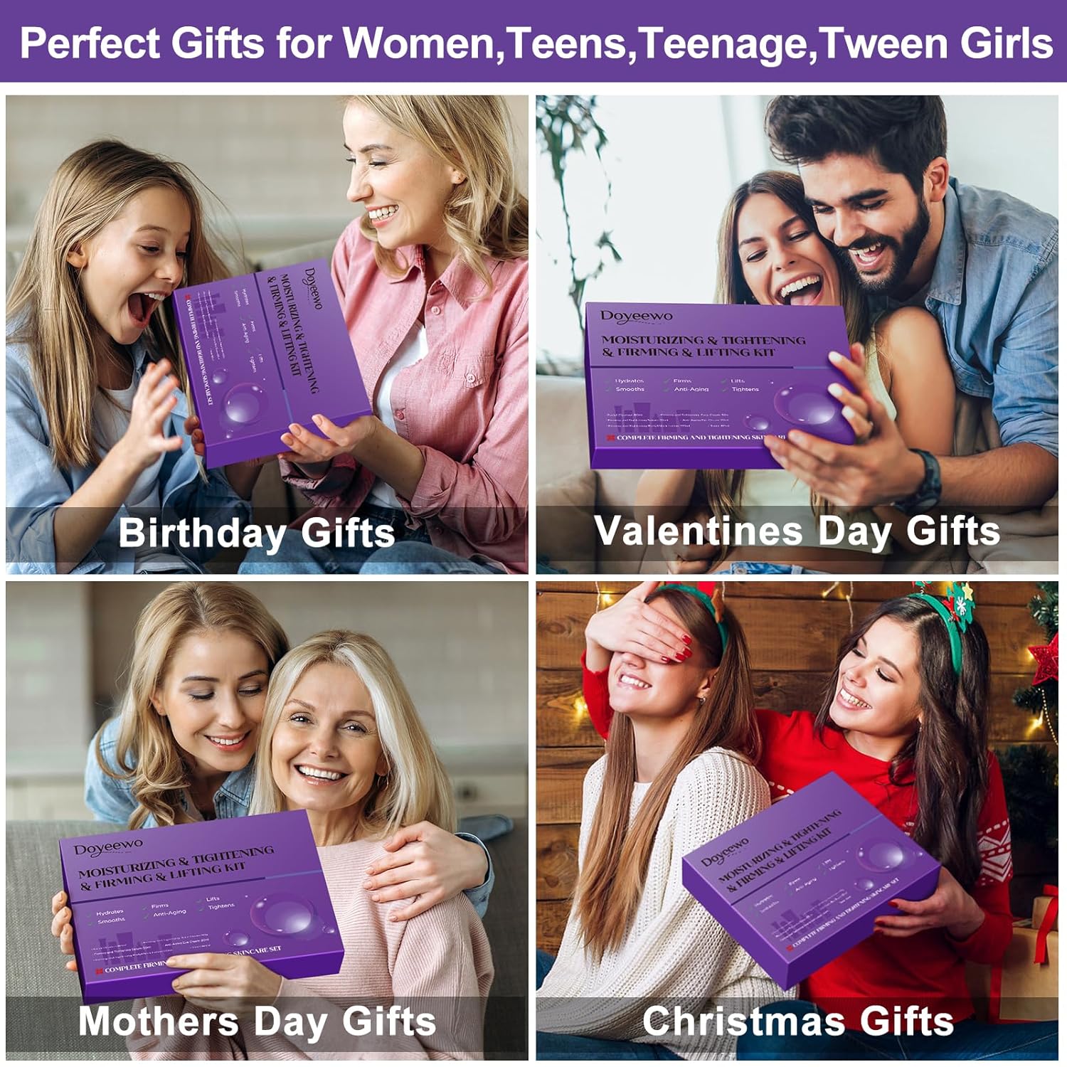 Skin Care Set,6Pcs Professional Womens Teens Tighten Lift Firm Skincare,Hydrate Anti-Aging Facial Routine Kit Travel Gift Set,Birthday Christmas Secret Santa Gifts for Women Teenage Girl Wife Mom | Professional, Travel Skincare, Gift Set - Image 5