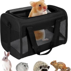 Cat Carrying Case – Pet Carrier Airline Approved, Protable and Breathable Pet Travel Carrier Removable Fleece Pad, Collapsible Cat Carrier Dog Carrier for Medium Cats Small Cats Dogs (Small, Black)