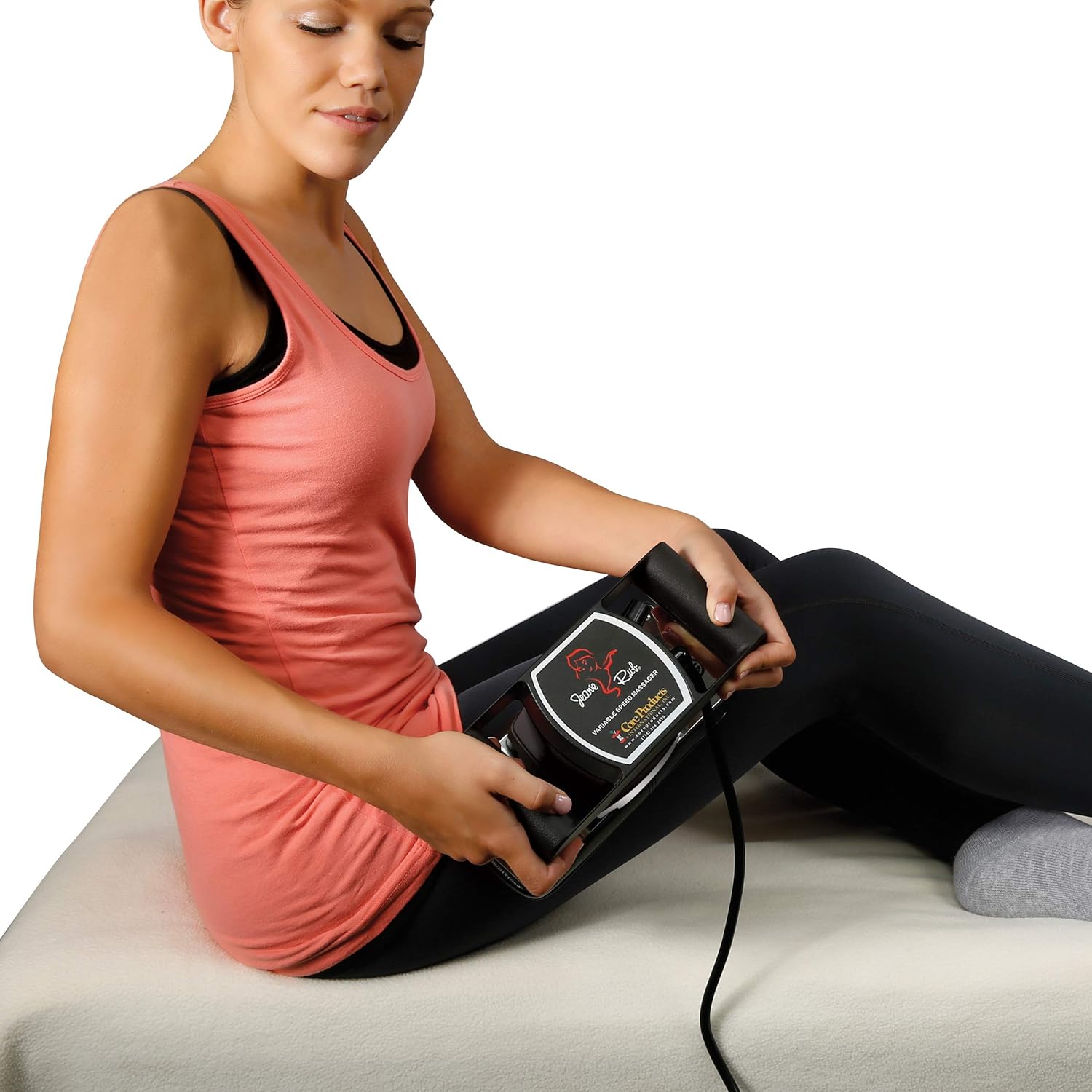 Core Products Jeanie Rub Massager Deluxe Package - Variable Speed Electric Massager for Deep Tissue Pain Relief, Full Body Massage, Back & Shoulder Massager w Fleece Pad Cover & Trigger Point - Image 2