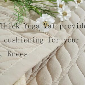 Thick Cotton Yoga Mat 100% Organic Natural Yoga Rug Fitness Rug with Bag for Exercise, Workout Washable 78.8 inches X 27.5 Inches