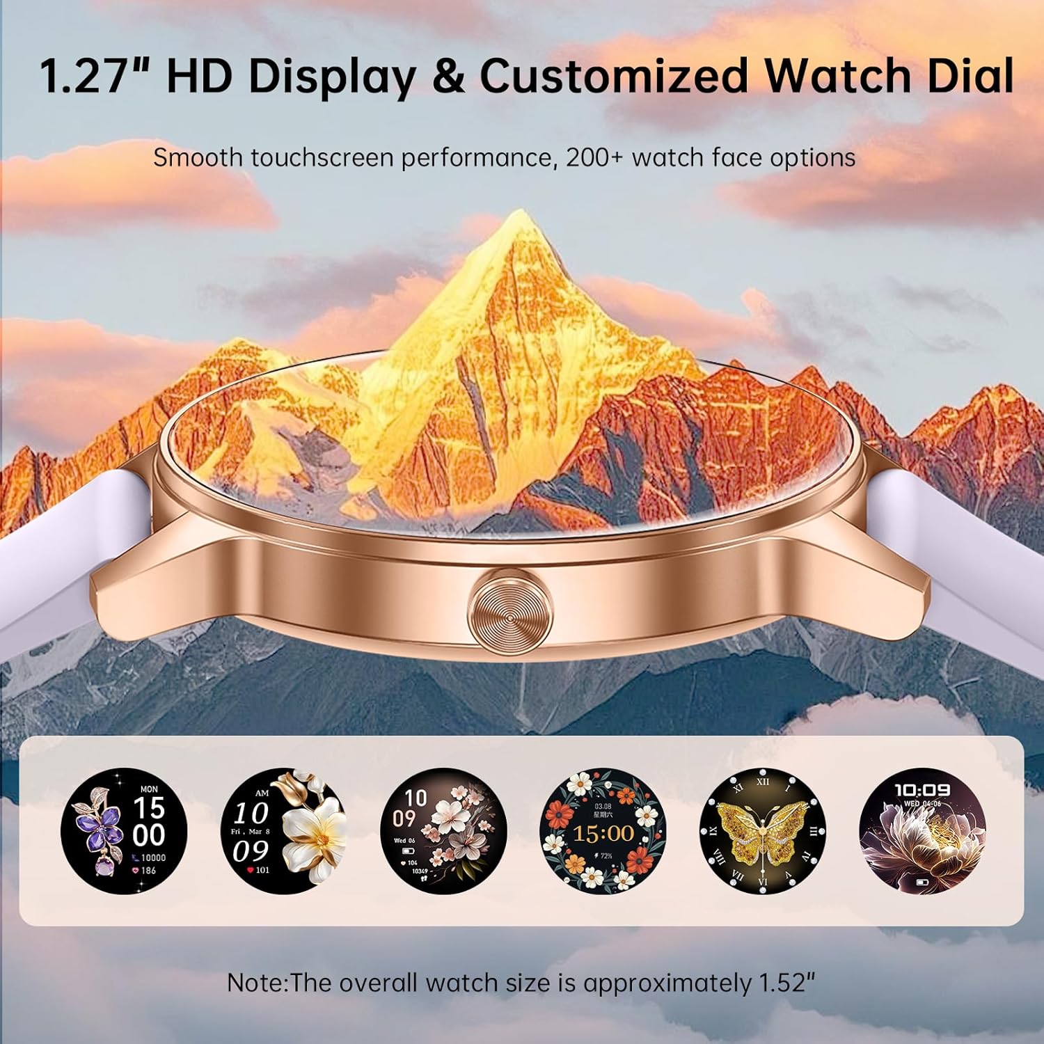 Smart Watch for Women(Answer/Make Calls), 1.27" HD Screen Fitness Tracker with Heart Rate/Sleep Monitor, 130+ Sport Modes IP68 Waterproof Activity Tracking, Smartwatch for Android Phones iPhone - Image 6