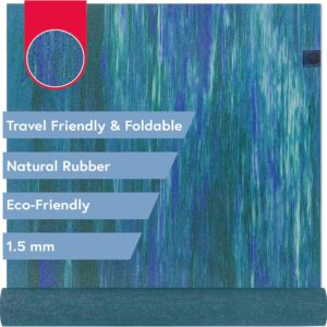 Manduka eKO SuperLite Yoga Mat – 1.5mm Natural Rubber | Foldable & Travel Friendly | Soft Textured Surface | Eco-friendly
