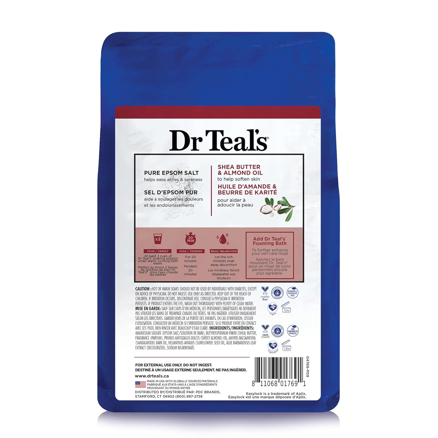 Dr Teal's Epsom Salt Magnesium Soak, Soften & Moisturize with Shea Butter & Almond Oil, 3 lbs - Image 2