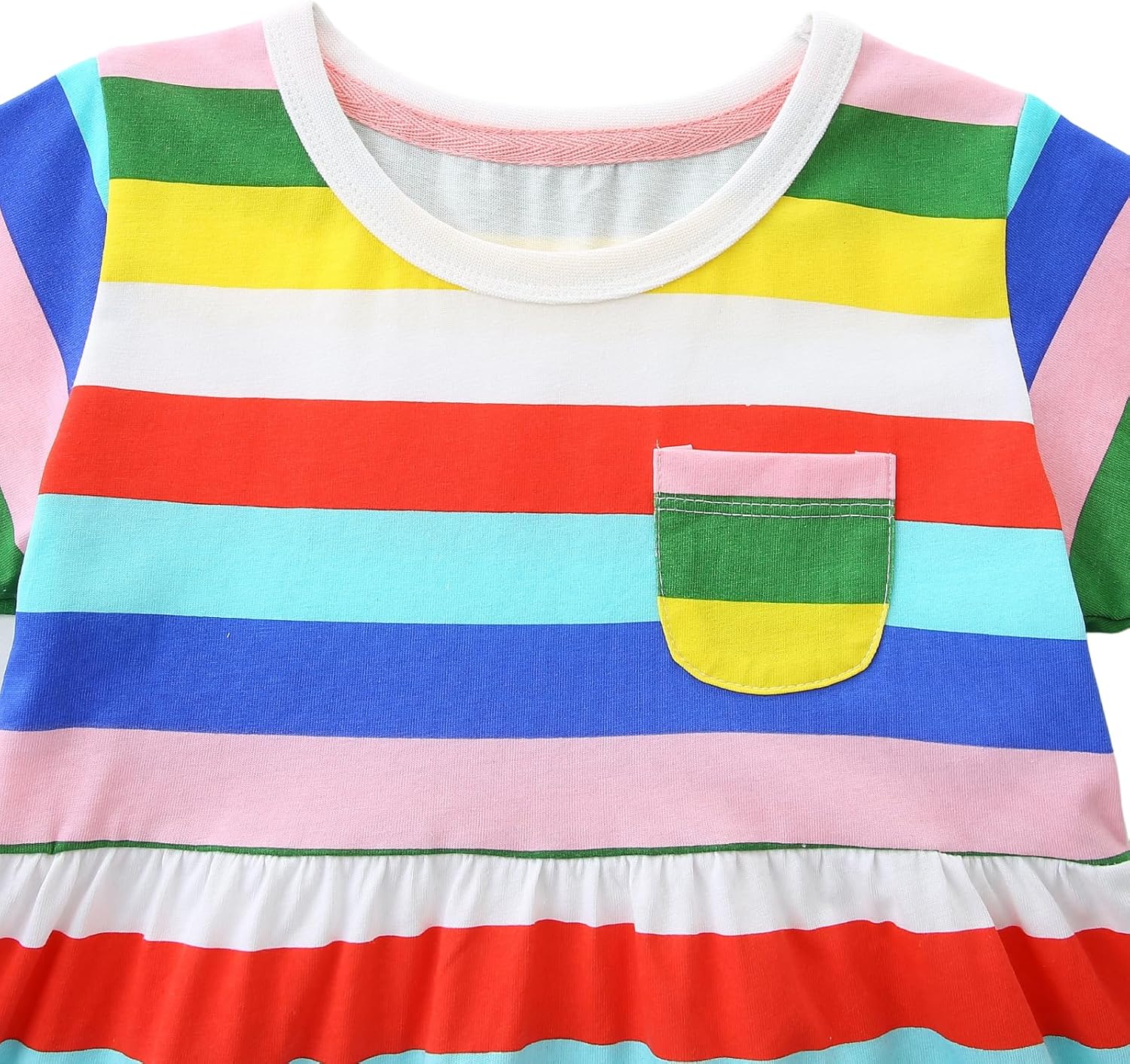 Toddler Girl Summer Dress Little Girls Cotton Short Sleeve Dresses Casual Midi Sundress for Kids 2-7 Years - Image 4