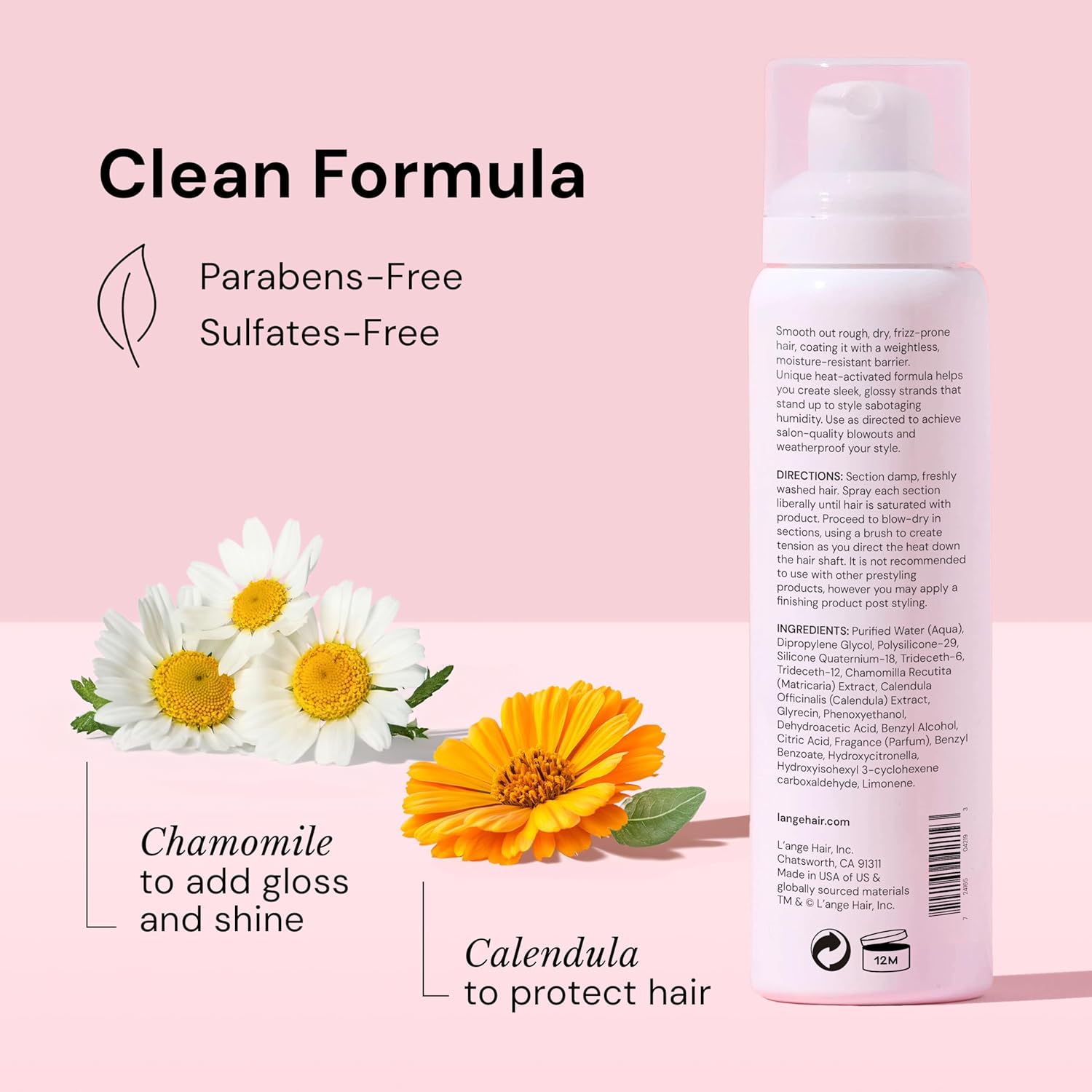 L'ANGE HAIR Glass Hair Heat Protectant Spray | Anti-Frizz Blow Dry Mist | Long Lasting Hold & Shine | Humidity Protection | Thermal Heat Protection Spray | Lightweight Blow Out Primer, 5 fl oz Bottle - Image 8