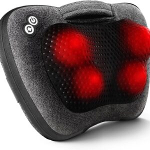 VIKTOR JURGEN Back Massager, Neck Massager with Heat, Massage Pillow Gifts for Men & Women, Electric Shiatsu Back Massager, Deep Kneading Shoulder Massager for Full Body Muscle,Massage at Home, Car