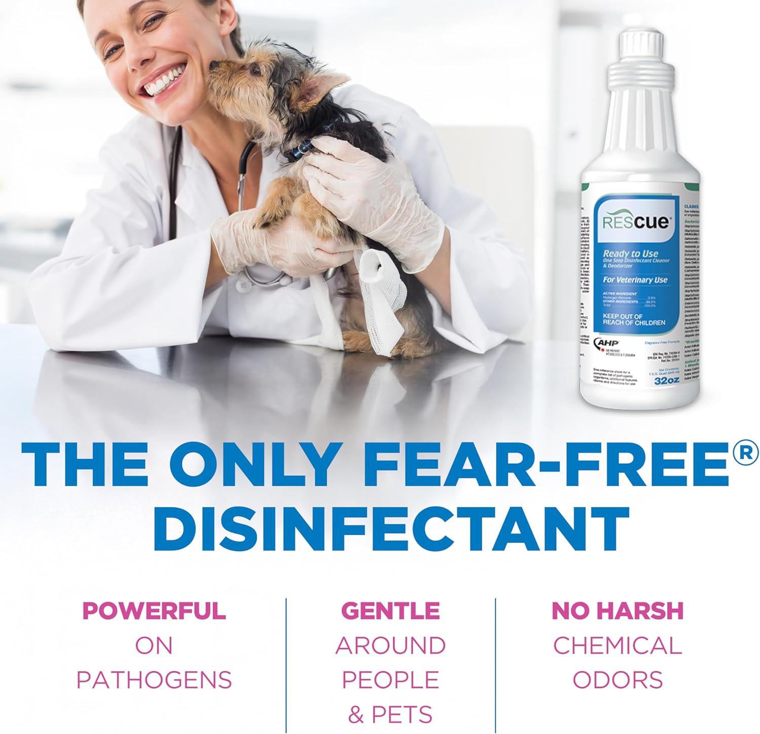 REScue One-Step Ready-to-Use Disinfectant Cleaner & Deodorizer – For Veterinary Use, Animal Shelters, Pet Foster Homes, Kennels, Litter Box – 32 Ounce RTU (Spray Nozzle NOT Included) - Image 4