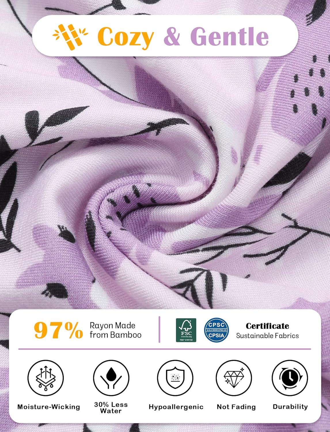 JunNeng Baby Girl Viscose from Bamboo Sleeper with Mitten Cuffs, 2 Way Zipper Romper, Sleep N' Play Pajamas 0-18 Months - Image 6