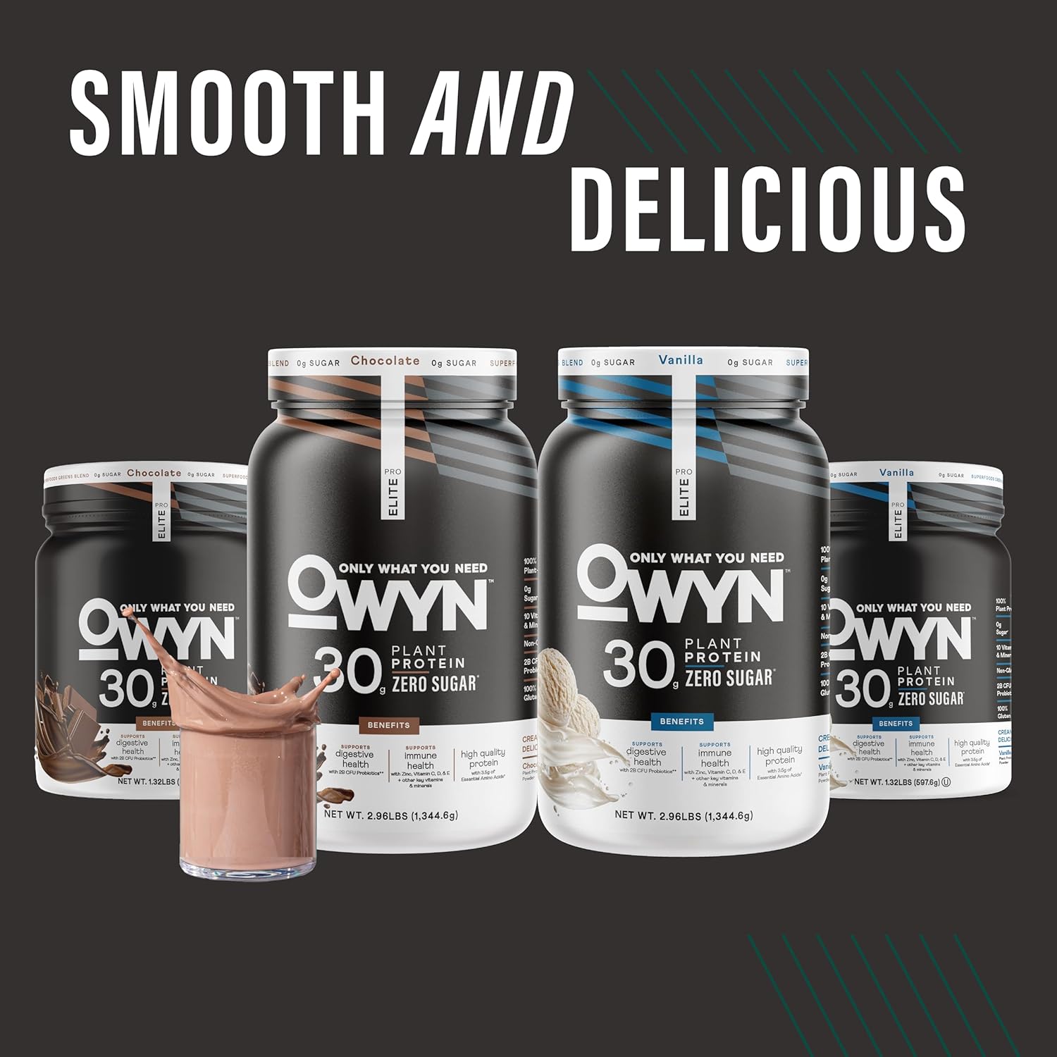 Owyn Only What You Need Pro Elite High Protein Powder, 30g Vegan Protein for Workout Recovery, Delicious Smooth Taste, Zero Sugar, Low Net Carbs, Vanilla, 12 Servings (1.32 LB) - Image 5