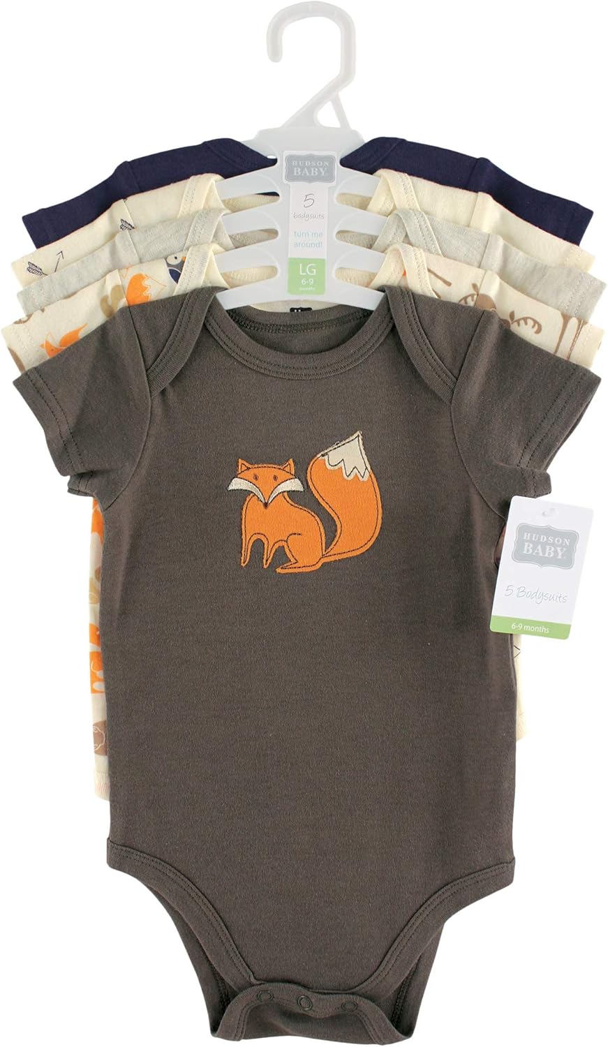Hudson Baby Unisex Baby Cotton Bodysuits 5-pack - Image 2