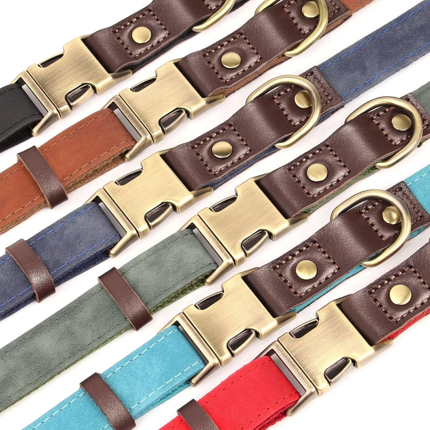 Didog Soft PU Leather Dog Collars for Small Dogs,Classic Adjustable Dog Collars with Quick Release Metal Buckle,Easy Clean and Comfortable with Nylon Lining,Green,S Neck 11-15" - Image 8