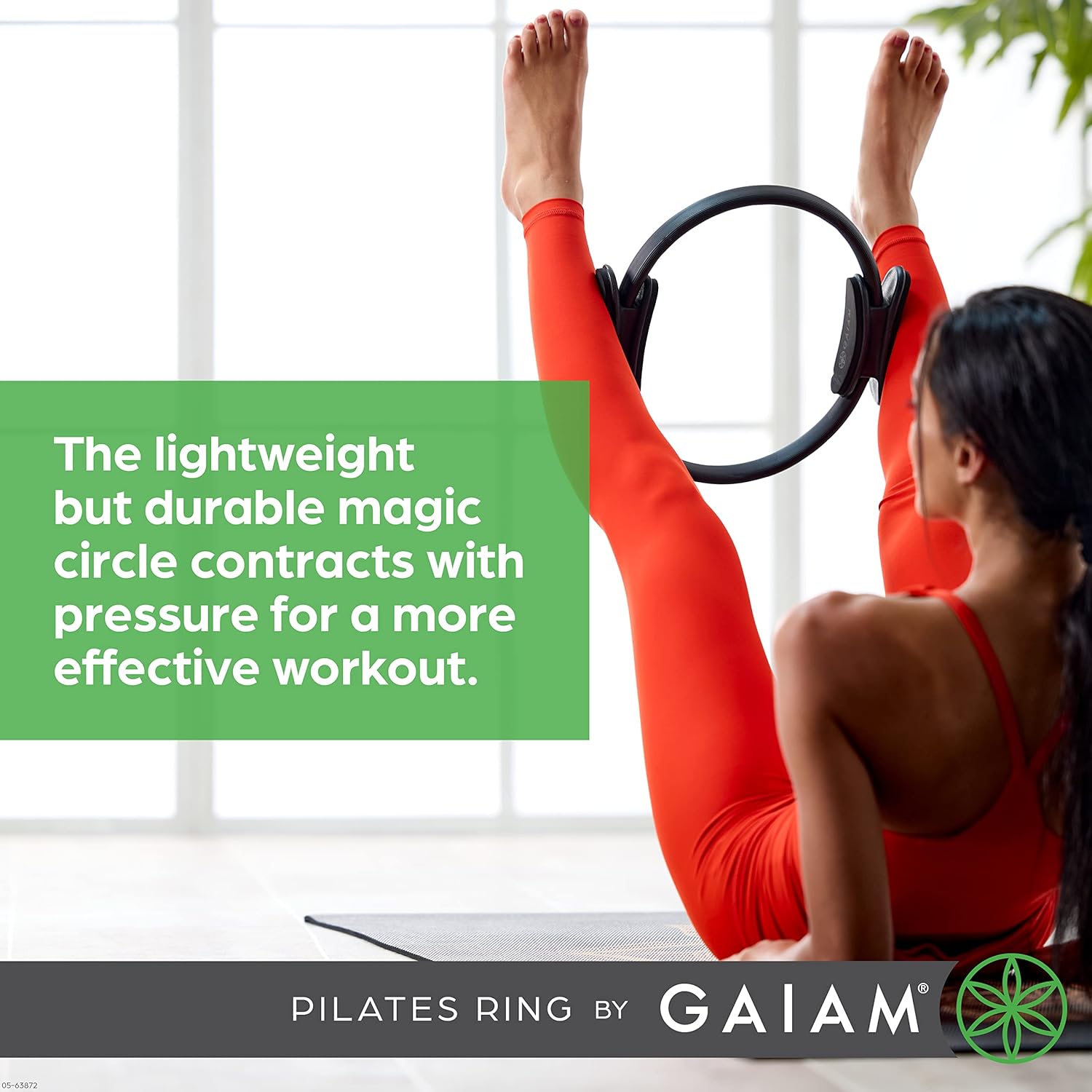 Gaiam Pilates Ring Fitness Circle - Lightweight & Durable Foam Padded Handles, Flexible Resistance Exercise Equipment for Toning Arms, Thighs/Legs & Core - Image 5