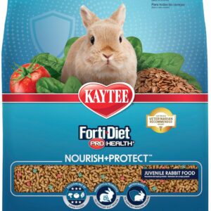 Kaytee Forti-Diet Pro Health Nourish+Protect Juvenile Rabbit Food, Comprehensive Nutrition Backed by Science, Digestive Health, Immune Support, 3 Pounds