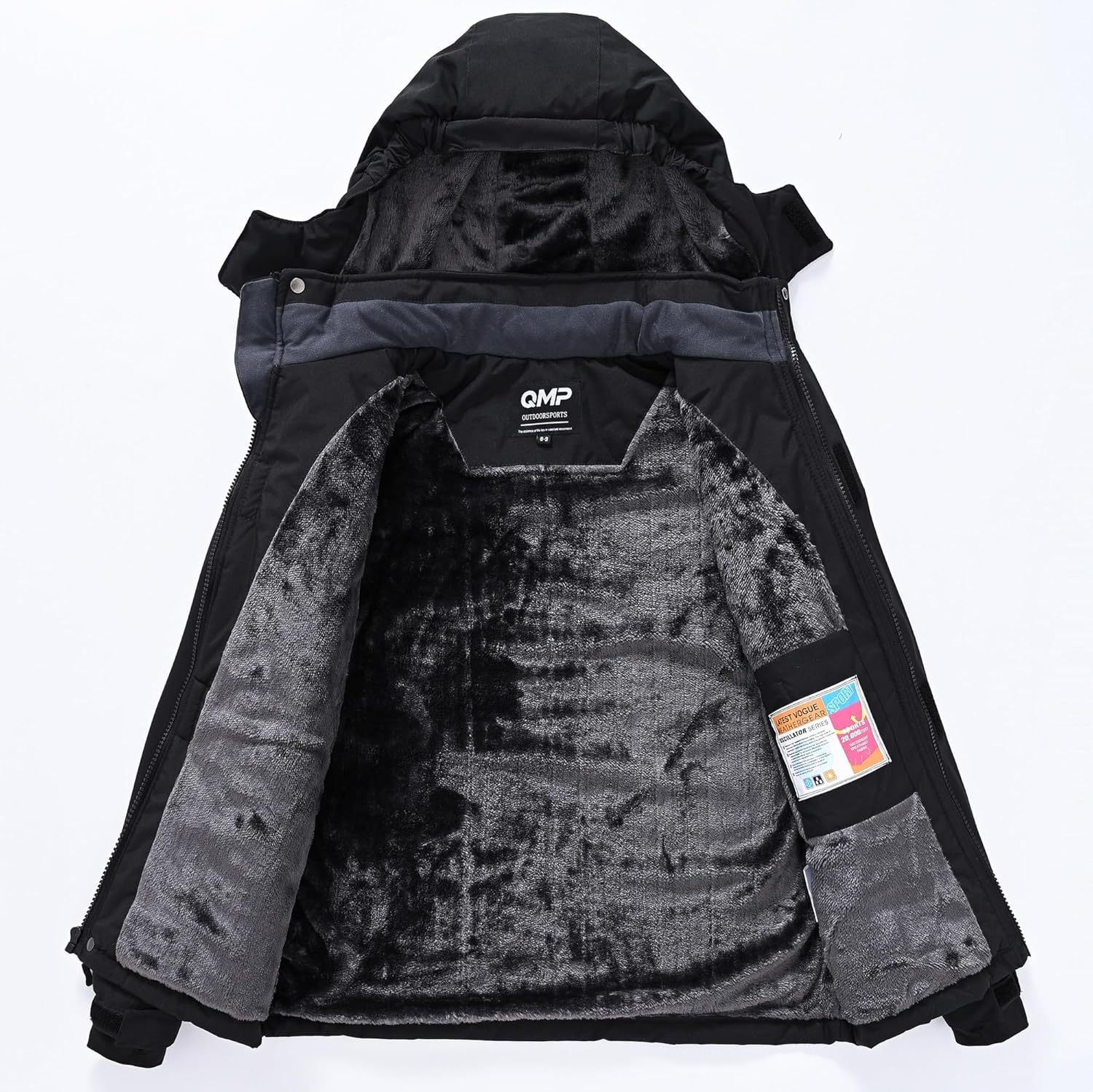 QMP Winter Jacket for Boys and Girls Waterproof Ski Jacket Winter Snow Coat Hooded Fleece Windproof with Zip Pockets - Image 3
