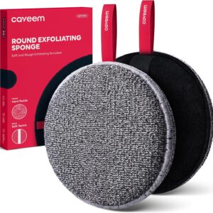 Caveem Exfoliating Body Scrubber, Bath and Body Scrub Buffer, Body Exfoliator for Remove Dead Skin, Gentle and Rough Lightweight Sponge for Shower (2 Pack)