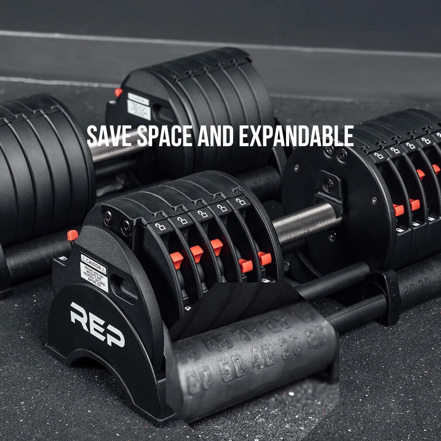 Rep Fitness Quickdraw Adjustable Dumbbells, Multiple weight ranges available including: 5-30, 5-40,5-50 and 5-60 lbs - Image 5