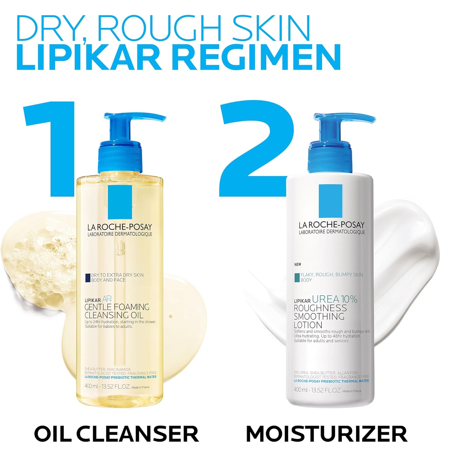 La Roche-Posay Lipikar Urea 10% Roughness Smoothing Lotion, Body Lotion For Dry Skin With 10% Urea + Shea Butter + Allantoin, Rough And Bumpy Skin Lotion, Softens & Smooths Skin With 1 Application - Image 6