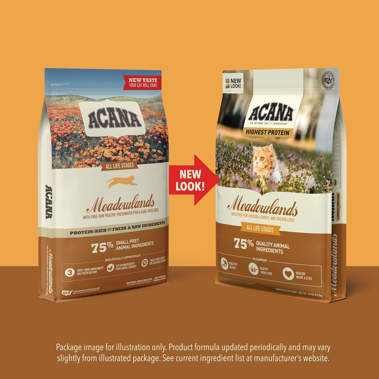 ACANA Grain-free Dry Cat Food Meadowlands Chicken Turkey Fish and Cage-Free Eggs 4lb Bag - Image 8
