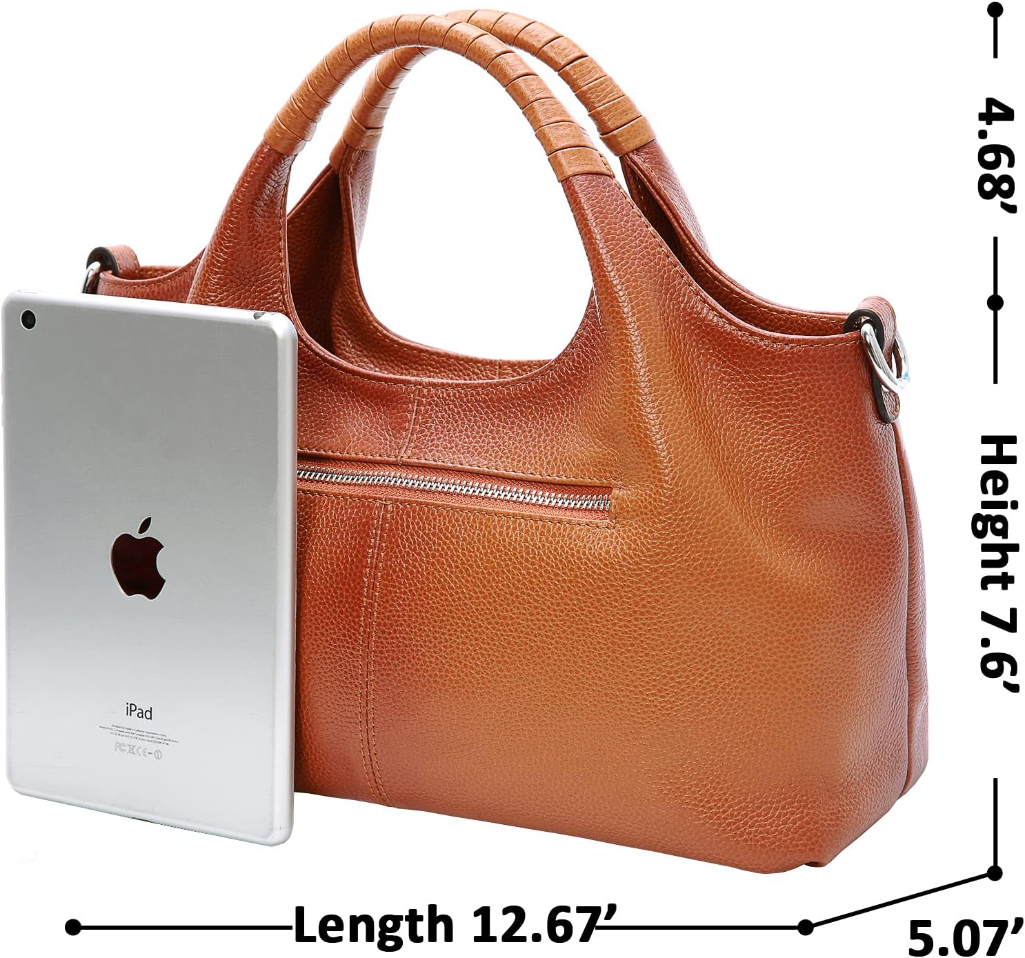 Iswee Genuine Leather Shoulder Bags Purses and Handbags for Women Satchel Designer Cross Body Hobo Medium Size Tote - Image 3