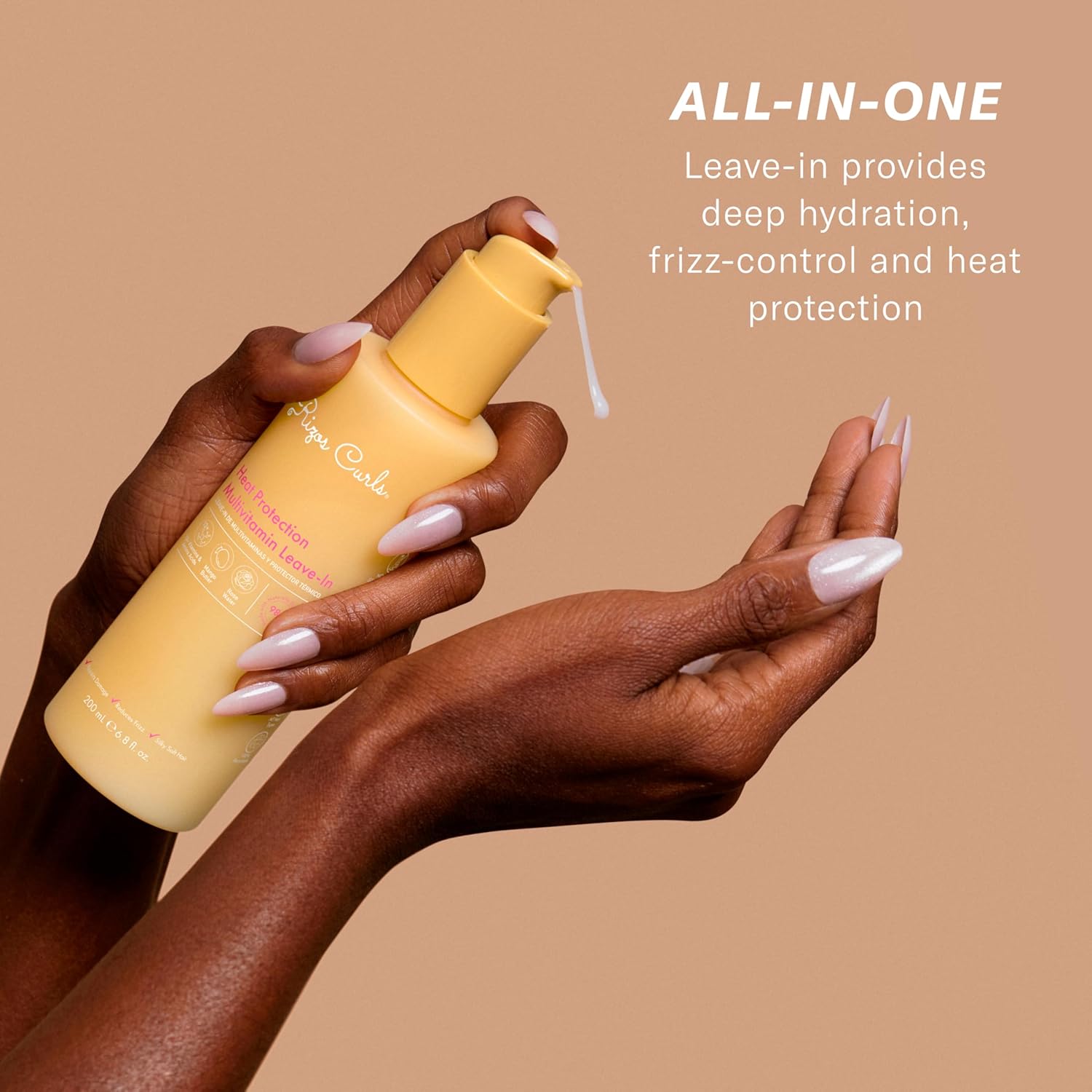 Rizos Curls Multivitamin Leave-In Heat Protection Up to 450°F – Strengthen, Repair & Add Shine to Straight, Wavy, Curly, Coily Hair Types 1a–4c – Sulfate & Paraben Free - Image 2
