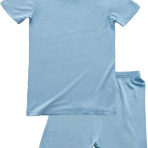 BABY 2T-10Y Toddler Kids Girls Boys Soft Comfy 2pcs Set Short Sleeve Shirts and Pants Sets