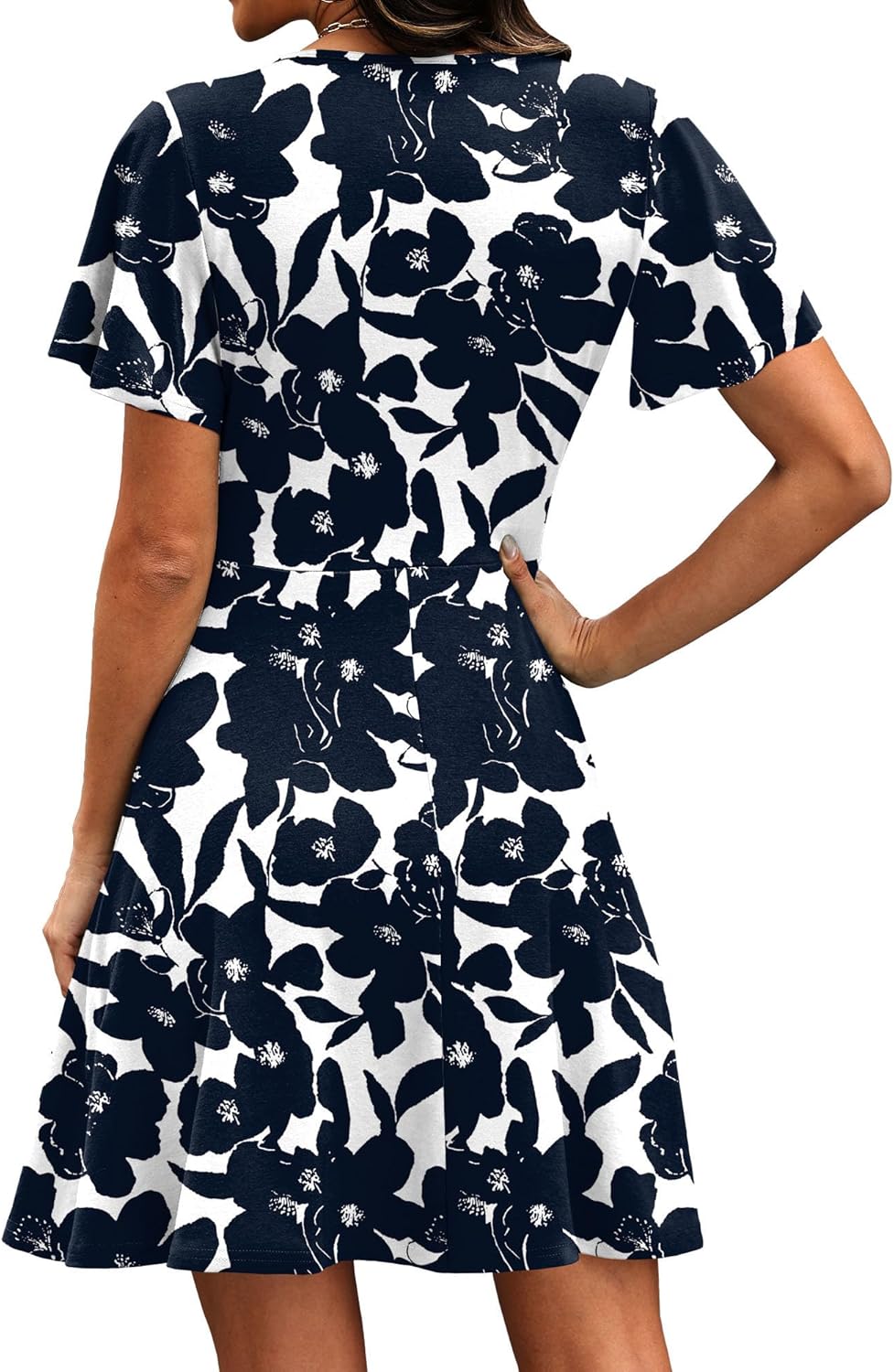RUMIA Womens Casual Dresses Wrap V Neck Dress A-Line Ruffle Sleeve Summer Sundress Fashion 2026 - Image 5