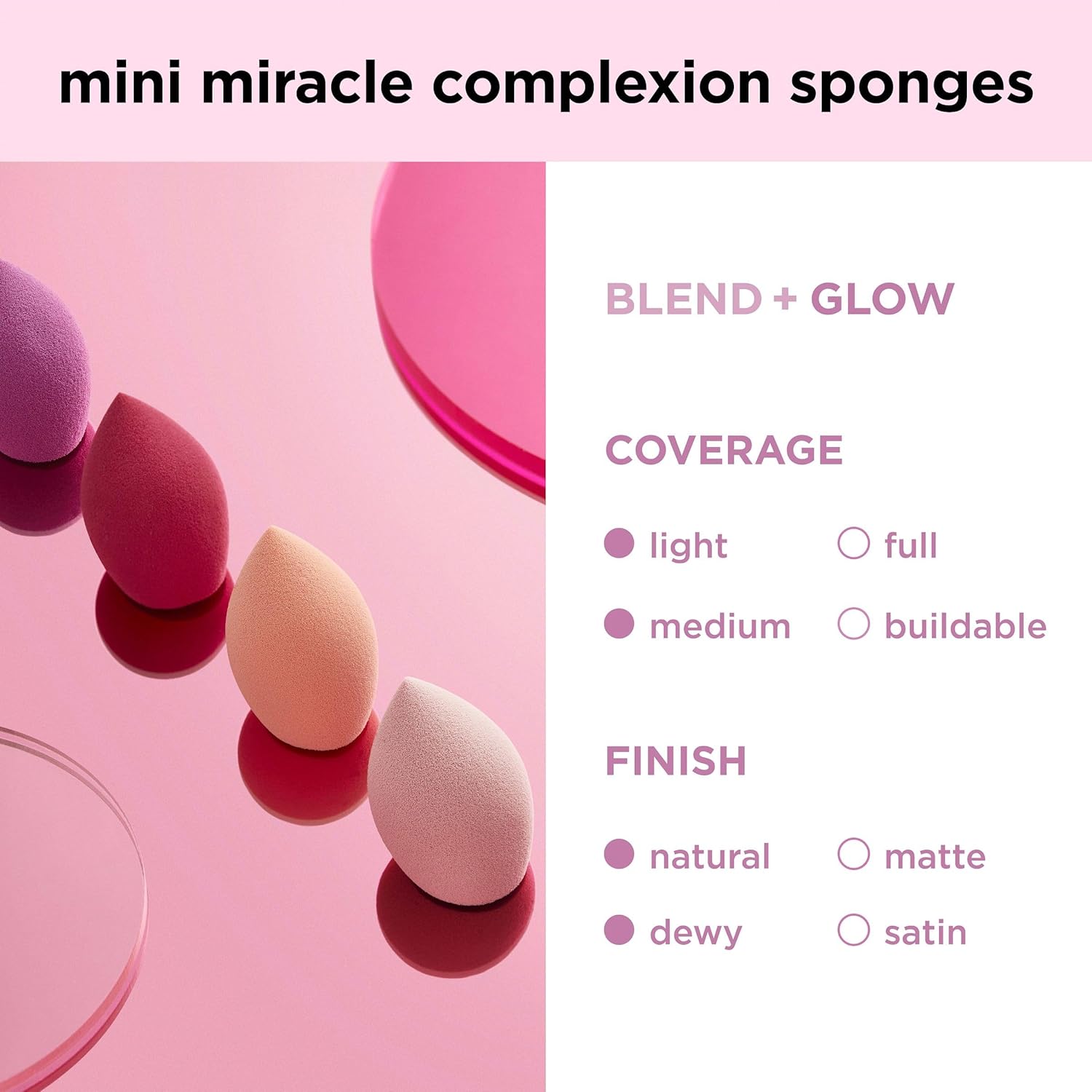 Real Techniques Mini Miracle Complexion Sponge 4 Pack, Small Makeup Blending Sponges, For Foundation & Concealer, Mini Size for Under Eyes & Touch-Ups, Travel Friendly, Natural Makeup, Latex-Free - Image 7