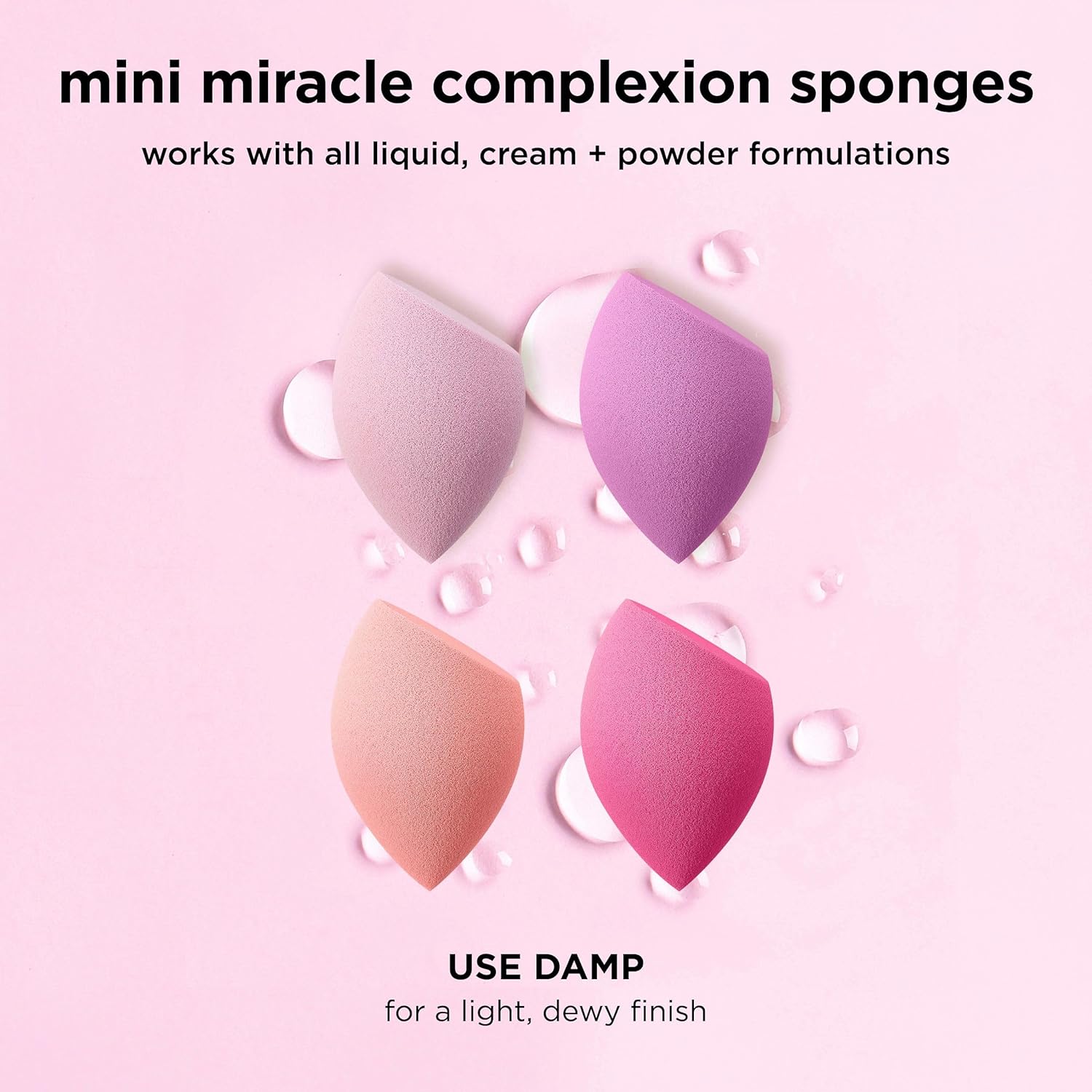Real Techniques Mini Miracle Complexion Sponge 4 Pack, Small Makeup Blending Sponges, For Foundation & Concealer, Mini Size for Under Eyes & Touch-Ups, Travel Friendly, Natural Makeup, Latex-Free - Image 5
