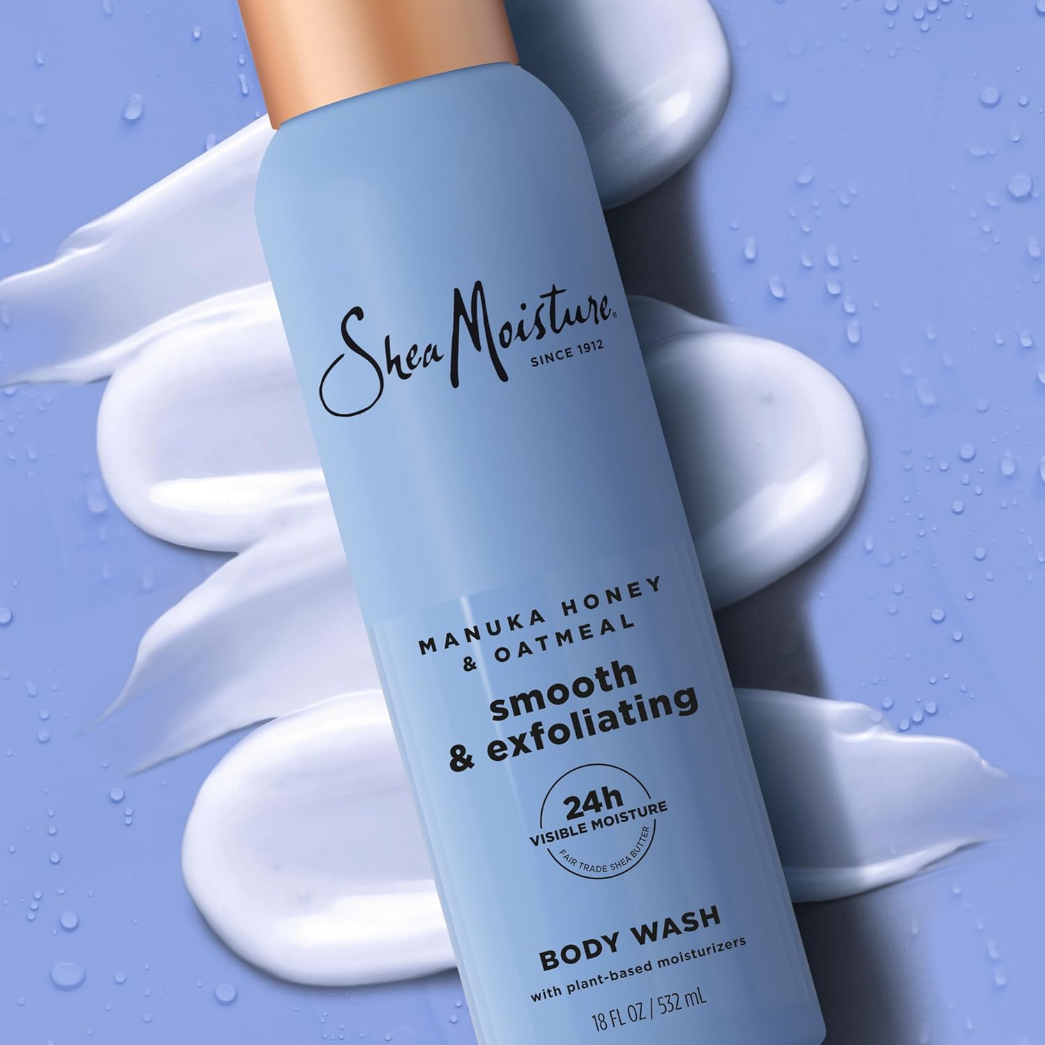 SheaMoisture Manuka Honey Oatmeal Body Wash Smooth & Exfoliating Smooth and Exfoliating body wash for 24H Visible Moisture for Healthy, Glowing Skin 18 oz - Image 4