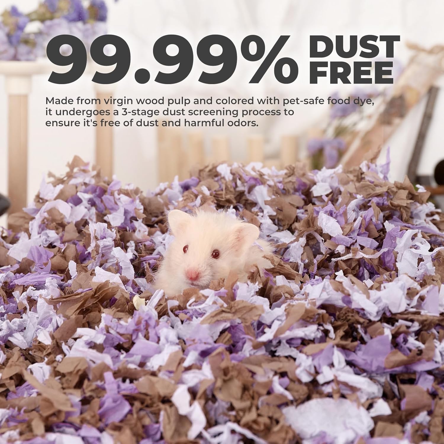 mini&moe Guinea Pigs Bedding Hamster Bedding: Moisture Absorbent and Dust-Free Natural Paper Small Pet Bedding - for Guinea Pigs, Hamsters, and Rabbits, 12 Liters - Image 2
