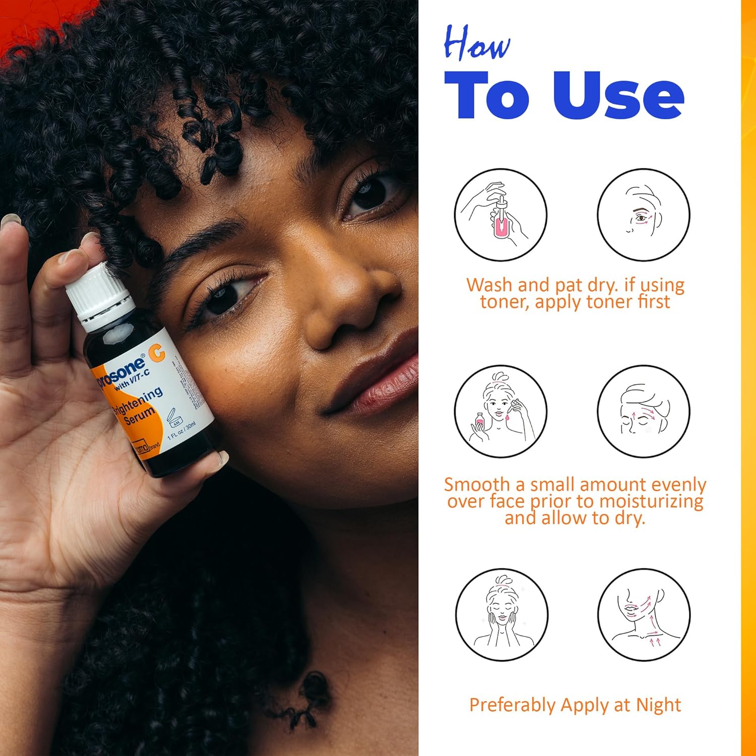 Neoprosone, Vitamin C Serum for Face | 1 Fl oz / 30ml | Brightening Serum For Dark Circle, Wrinkles | with Alpha Arbutin and Castor Oil - Image 6