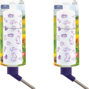 Lixit Weather Resistant Water Bottles for Rabbits, Ferrets, Guinea Pigs, Rats, Mice and Other Small Animals. (8 Ounce Pack of 2)